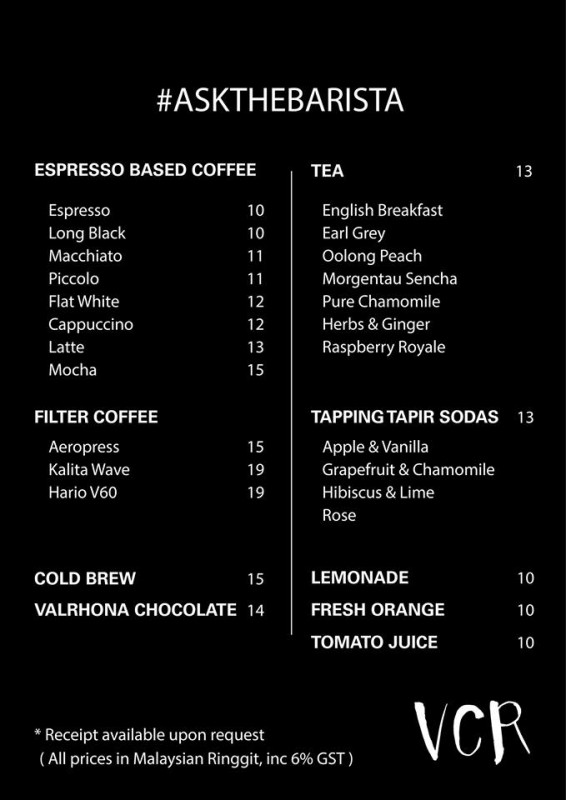 VCR, Cafe cuisine at Bukit Bintang, Kuala Lumpur Menu Foodcrush